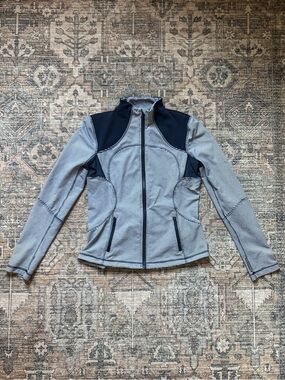 Lululemon Define Jacket Original Luon Textured Jacquard Navy White Size 12